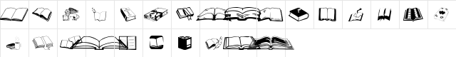 Books Regular  glyph index