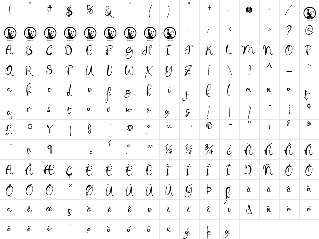 Libertinas-co. ffp  glyph index