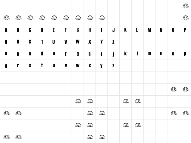 Instinto Bold  glyph index