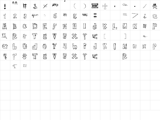 Insert your name here Regular  glyph index