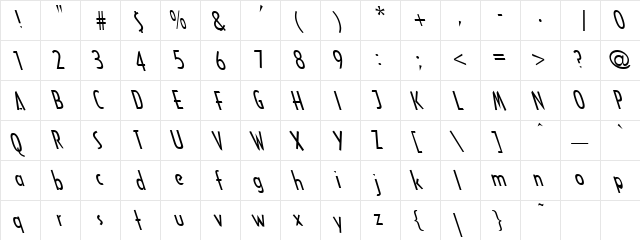 Green River 1 Regular  glyph index