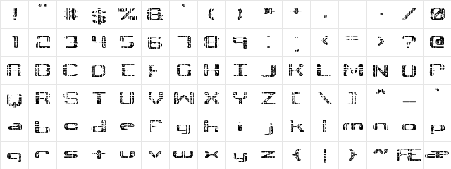 Tonik BRK Regular  glyph index