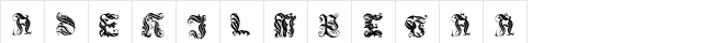 Anders Fancy Capitals Regular  glyph index