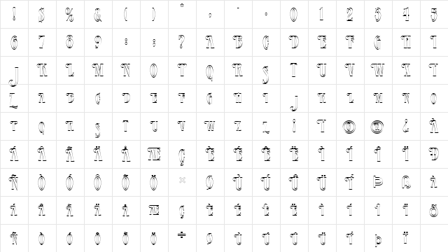 FZ JAZZY 23 HOLLOW Normal  glyph index