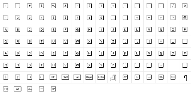 KeypressDB Normal  glyph index
