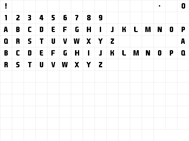 EA Font v1.5 by Ghettoshark Regular  glyph index