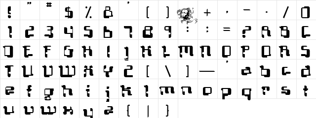 Technocrat Normal  glyph index