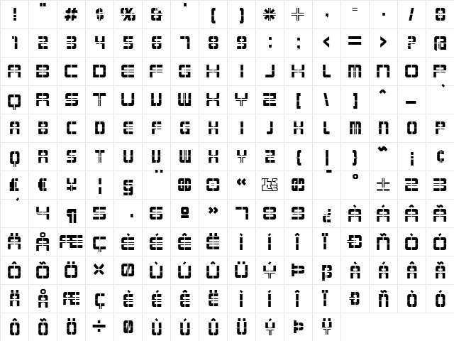 Karnivore Krate Regular  glyph index