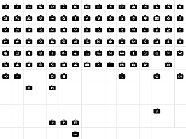 Social Media Series Regular  glyph index