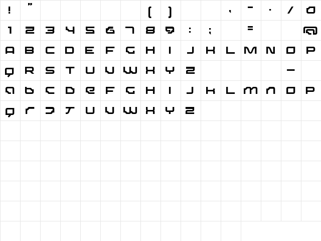 Dominator Medium  glyph index
