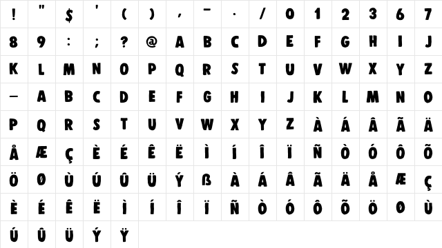 DK Display Patrol Regular  glyph index