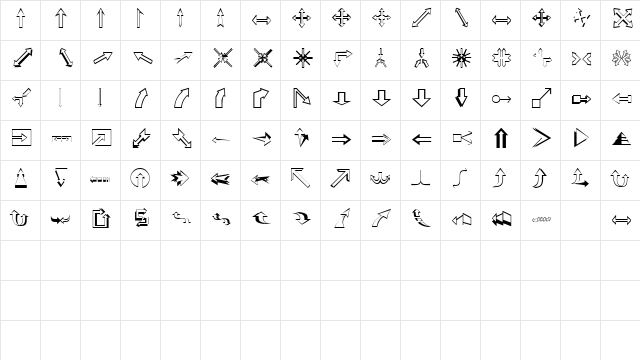 DexisDingbatsFiveSSK Regular  glyph index