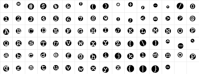 CK 8 Ball Regular  glyph index