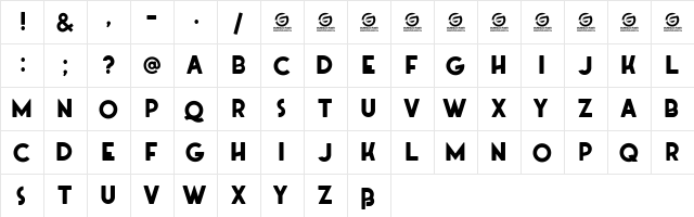 Guaraldo Personal Use Regular  glyph index