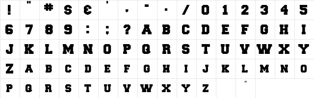 Freshman Normal  glyph index