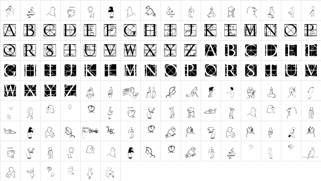 RodgauHeads Regular  glyph index