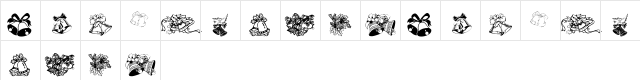 KR Christmas Bells Regular  glyph index