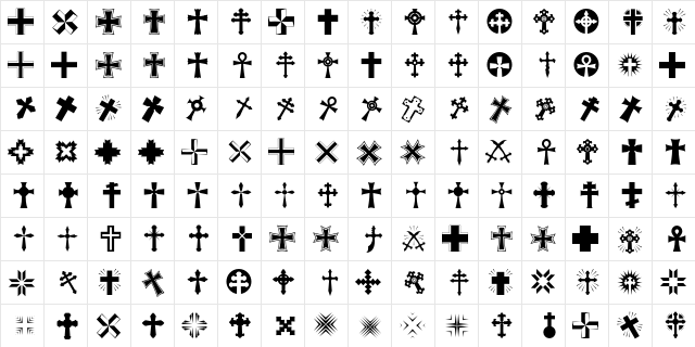 Altemus Crosses  glyph index
