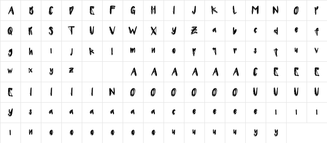 KALPA Handwritten  glyph index