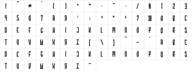 Highstories 4 Regular  glyph index