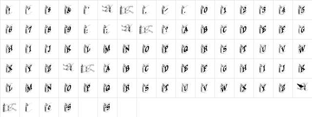 Banners Plain  glyph index