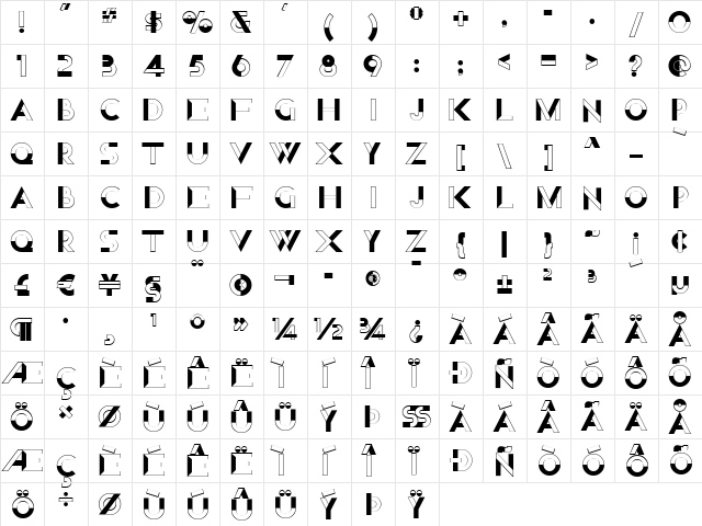 Nord Express NF Regular  glyph index