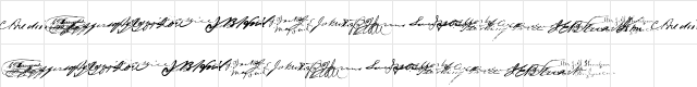 Confederate Signatures Regular  glyph index