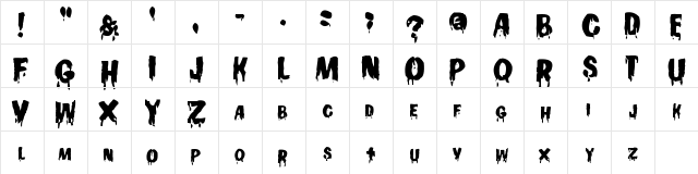 Gooey Gooey  glyph index