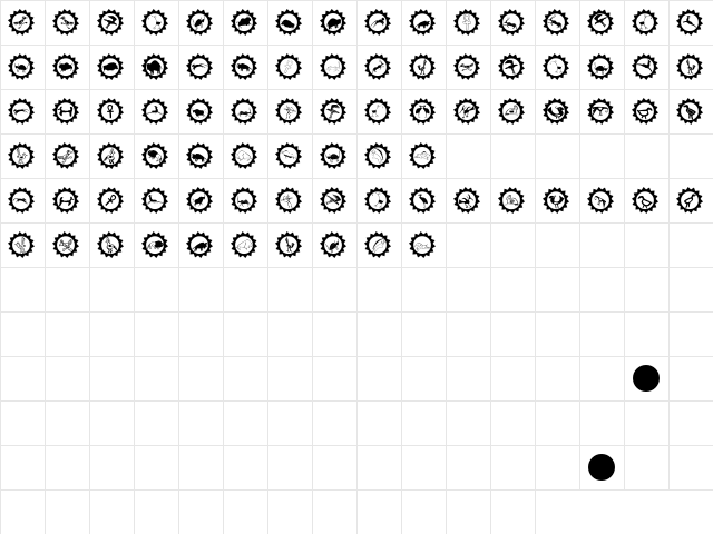 CaveStars Regular  glyph index