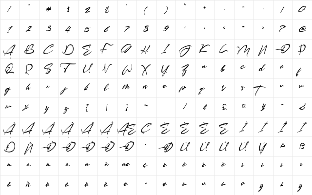 American Bully Regular  glyph index