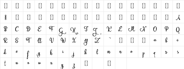 Beprity Stencil Demo  glyph index