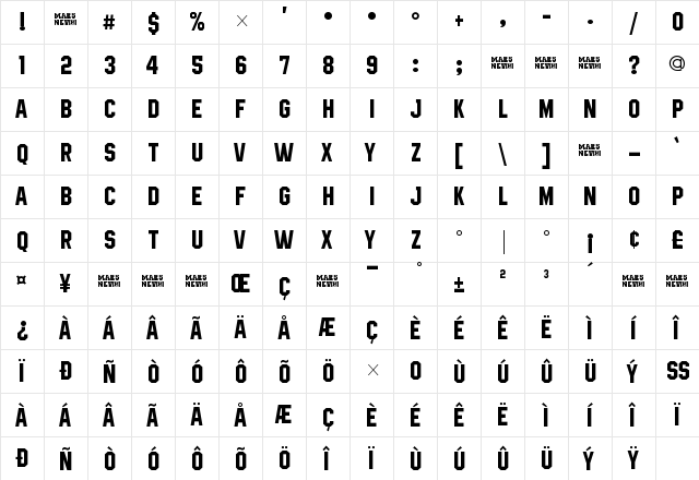 High Jakarta Regular  glyph index