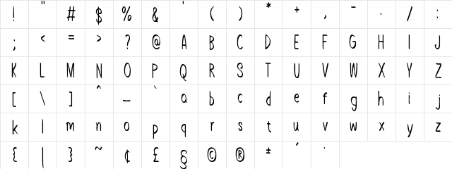 Keep Smiling Regular  glyph index