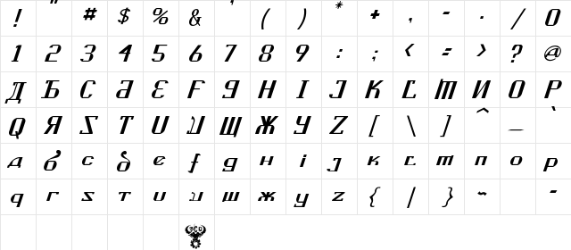 Kremlin Soviet Italic Kremlin Soviet Italic  glyph index