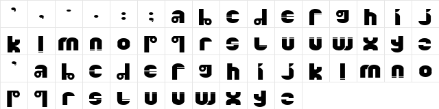 Quinkie Regular  glyph index