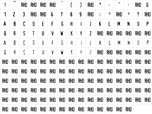 Abuse Lite Regular  glyph index