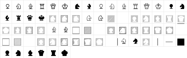 XChessNut Regular  glyph index