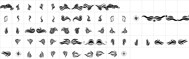 Absinth Flourishes II Regular  glyph index
