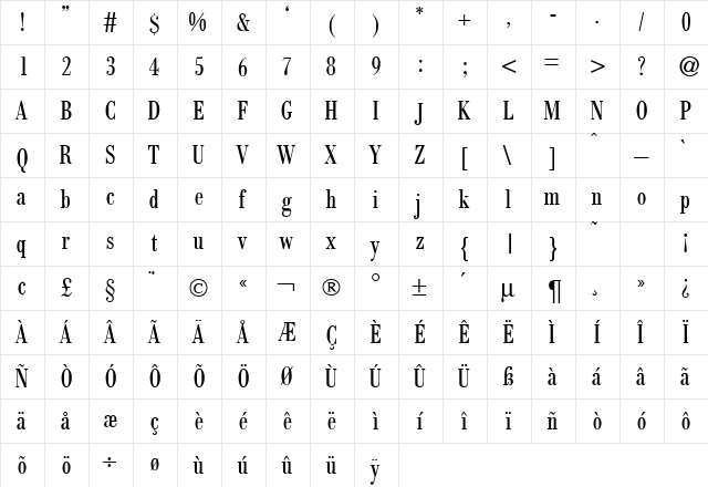 BodoConDB Normal  glyph index