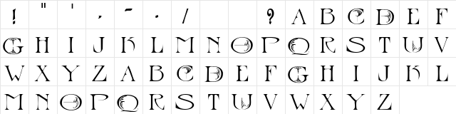 Captain's Table Regular  glyph index