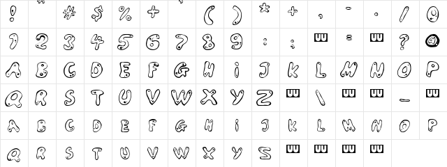 Larson Regular  glyph index