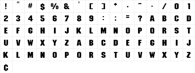 MachiavelliBld Wd Regular  glyph index