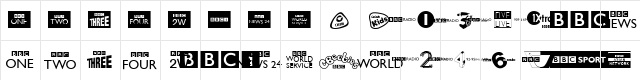 BBC TV Channel Logos Regular  glyph index
