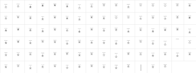 LD Starwires Regular  glyph index