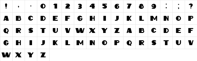 Intransitive Regular  glyph index