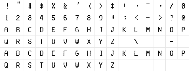 Dot Dot Regular  glyph index