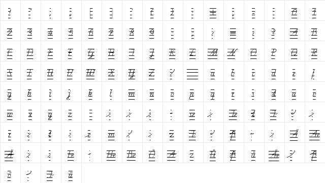 SchulschriftCL4 Regular  glyph index