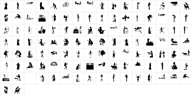 EgyptianSilhouettes Regular  glyph index
