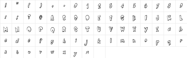 Smartie CAPS Regular  glyph index