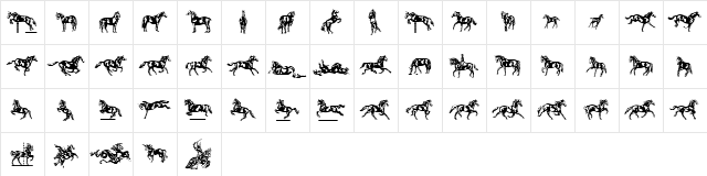 LTDressage Medium  glyph index